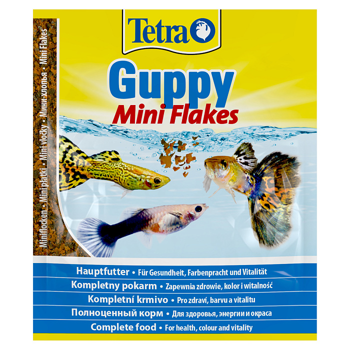  Tetra Guppy Mini Flakes, корм для гуппи, хлопья