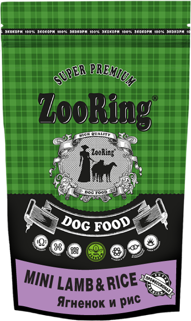  ZooRing Mini Lamb&Rice, для собак малых пород, ягненок с рисом 