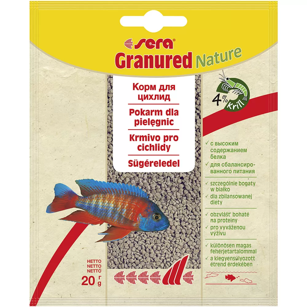  Sera Granulat Red, корм для цихлид, 20г, гранулы