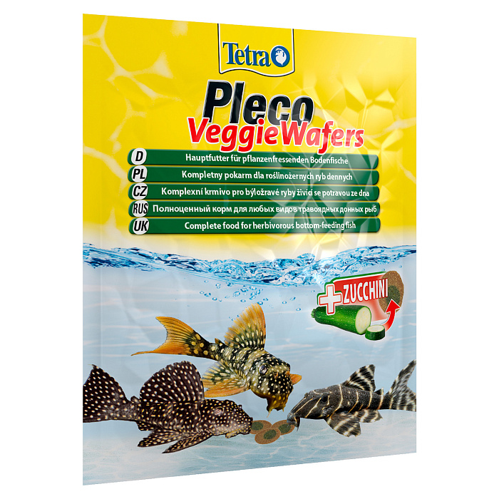  Tetra Pleco Veggie Wafers, корм для донных рыб, пластинки