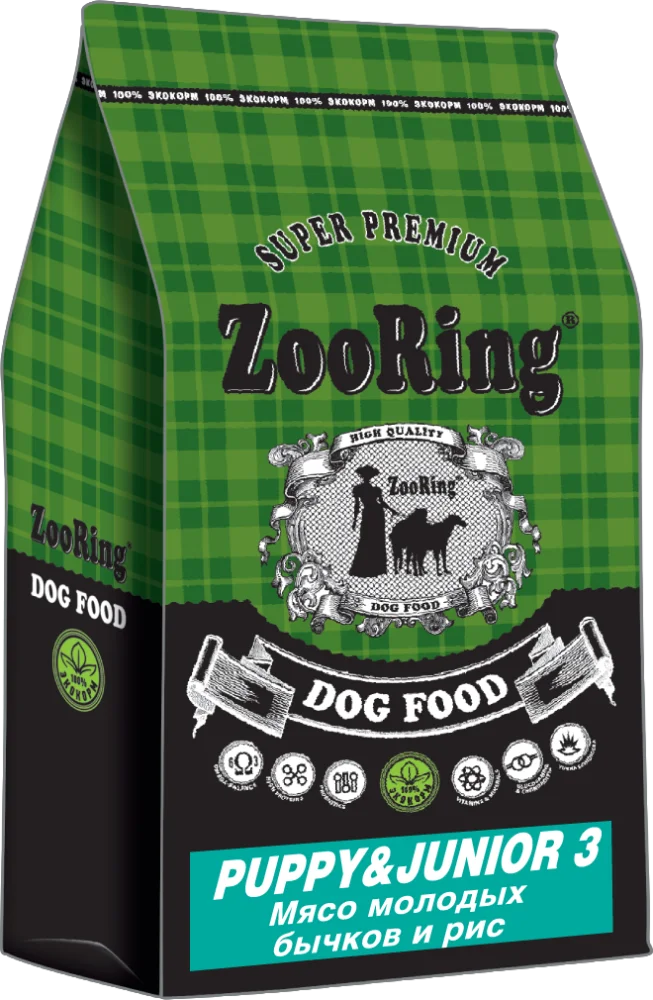 ZooRing Junior 3, для щенков, мясо молодых бычков
