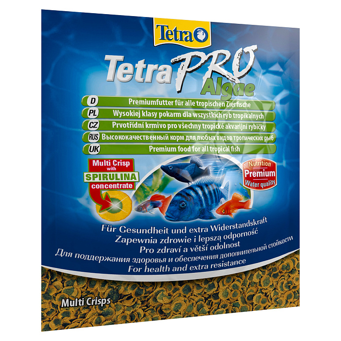  Tetra Pro Algae, корм со спирулиной для всех видов рыб, чипсы