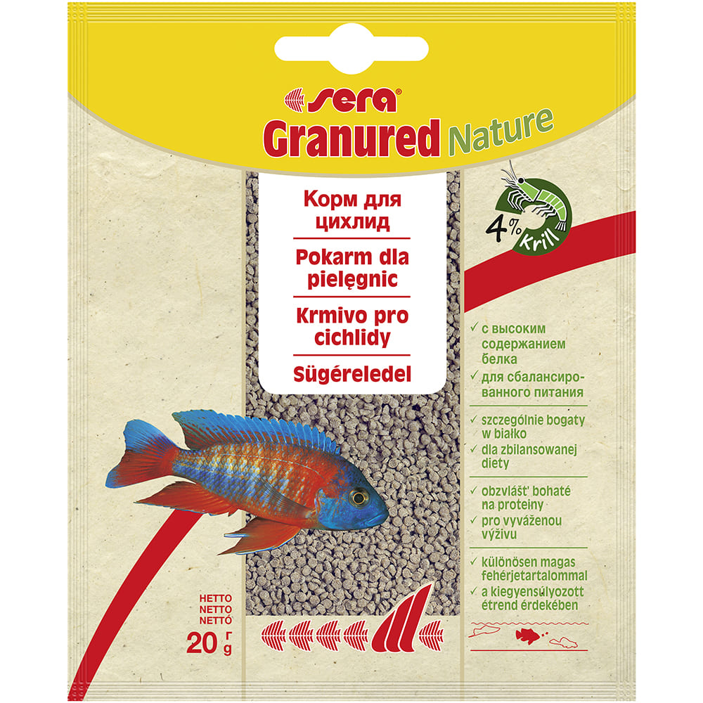  Sera Granulat Red, корм для цихлид, 20г, гранулы
