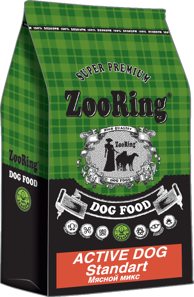  ZooRing Active Dog Standart, для собак, мясной микс