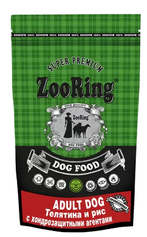  ZooRing Adult Dog, для собак, телятина и рис